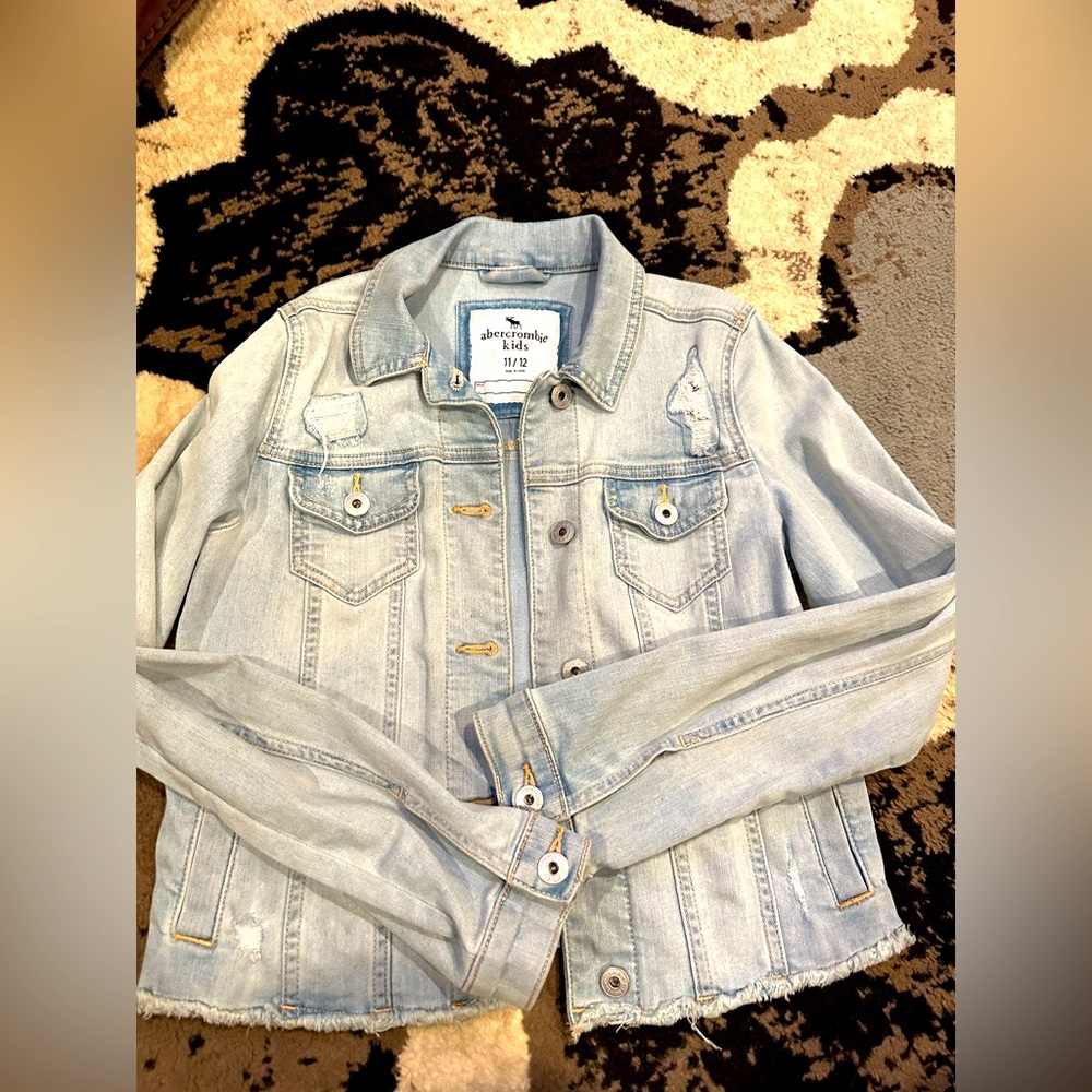 Girls distressed denim jacket